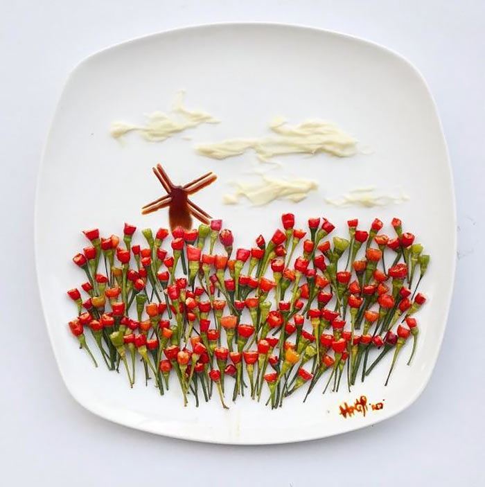 تصاویر و عکس های دیدنی از خلاقیت های هنری با انواع خوراکیها !