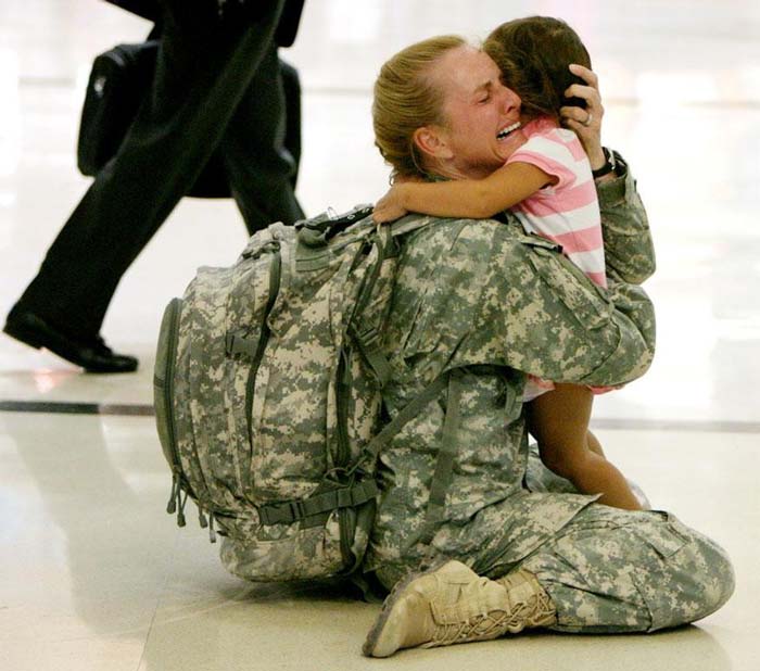 21. Terri Gurrola is reunited with her daughter after serving in Iraq for 7 months